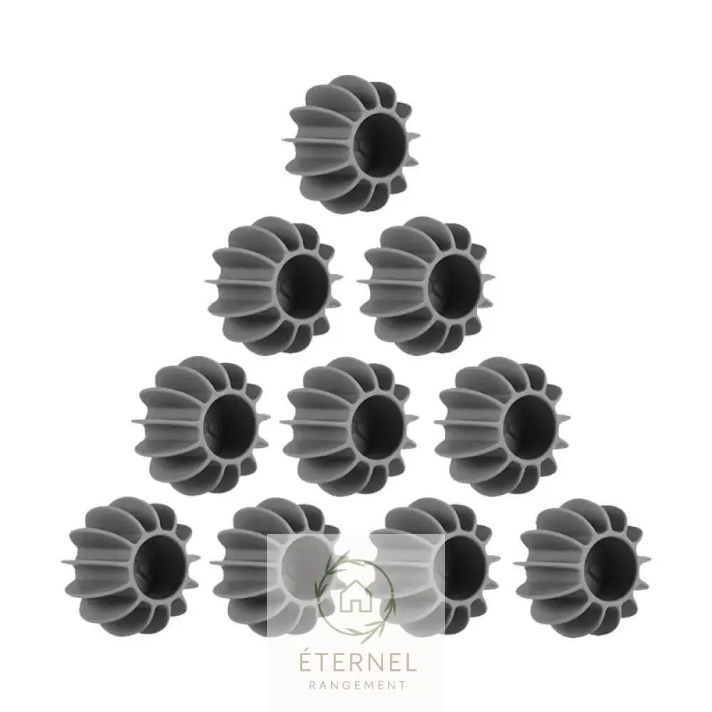 Balle de lavage en silicone – anti-enchevêtrement et attrape-poils pour machine à laver JIT-003-10PCS-Grey