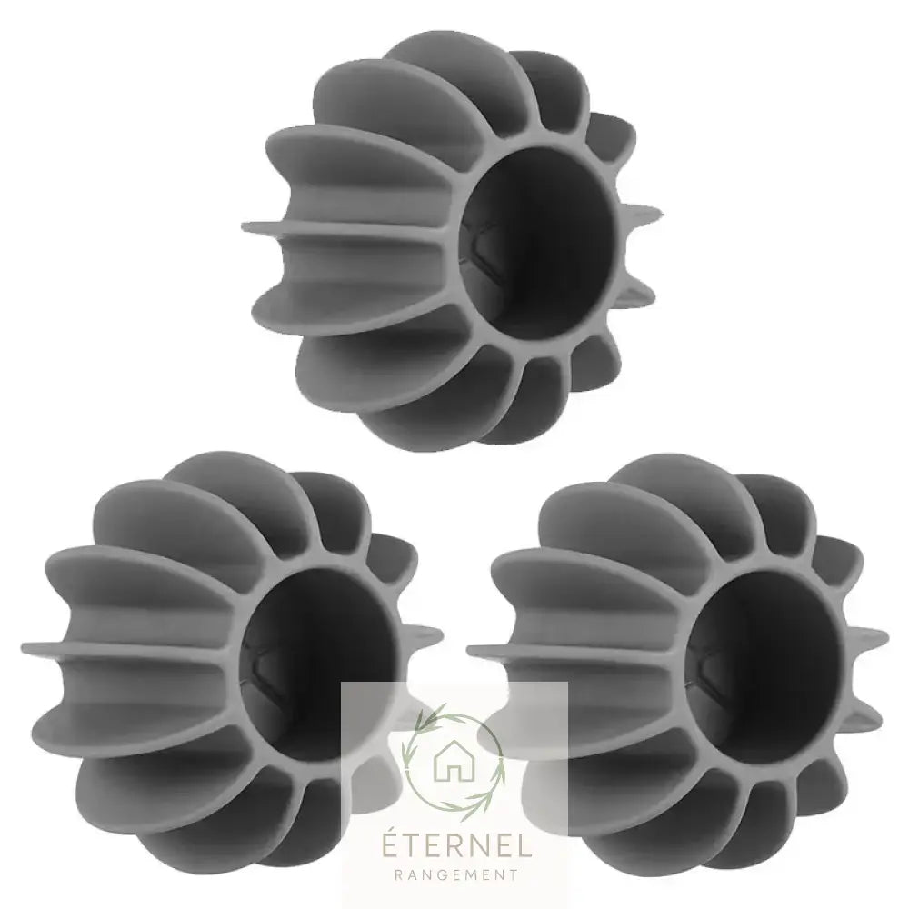 Balle de lavage en silicone – anti-enchevêtrement et attrape-poils pour machine à laver JIT-003-3PCS-Gery