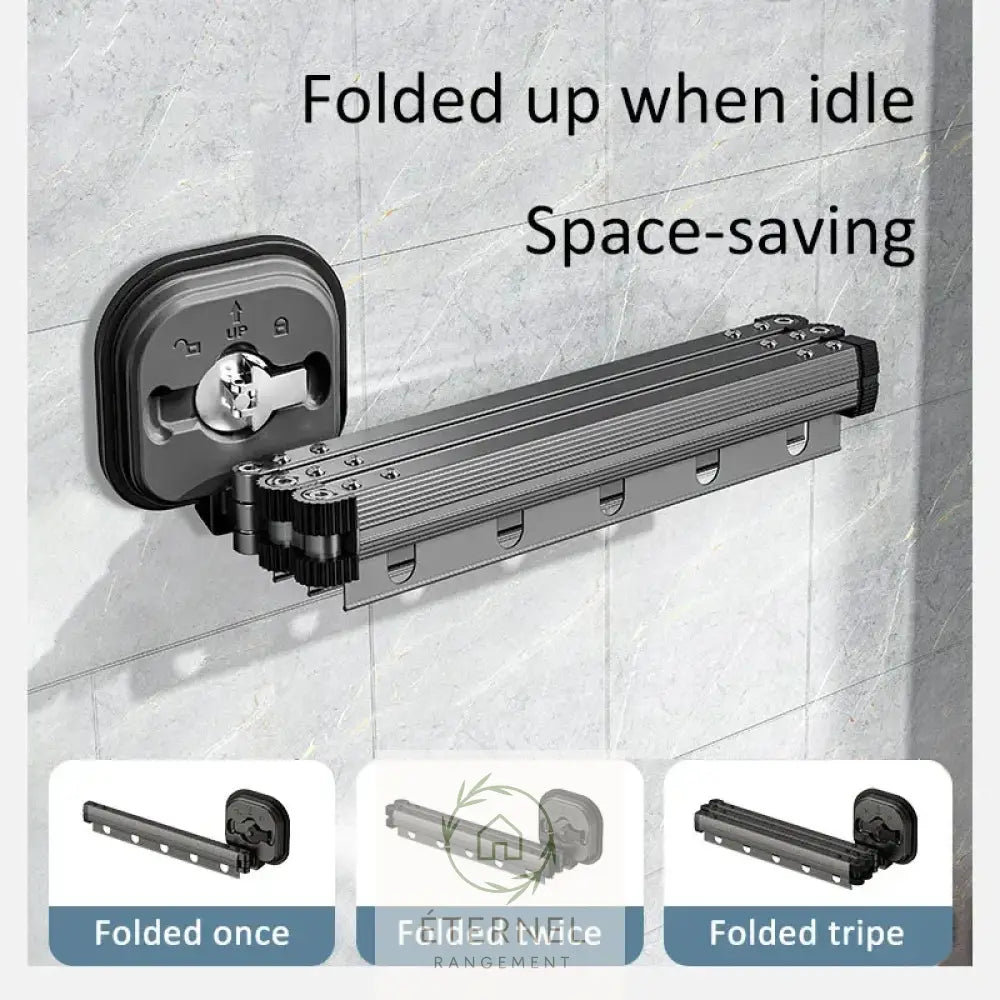Étendoir mural pliable extensible en aluminium – séchoir mural gain de place
