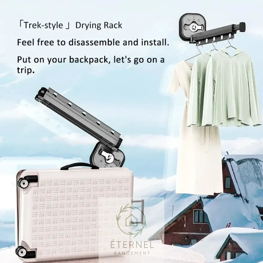 Étendoir mural pliable extensible en aluminium – séchoir mural gain de place