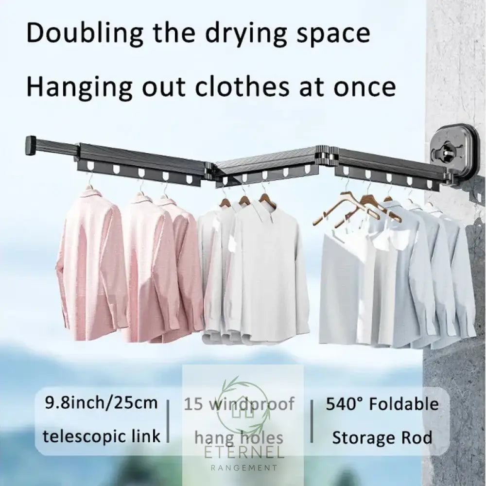 Étendoir mural pliable extensible en aluminium – séchoir mural gain de place