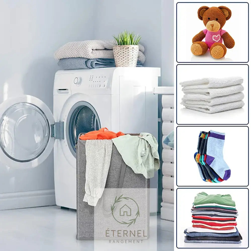 Panier à linge en tissu Oxford – corbeille à linge pliable au style classique