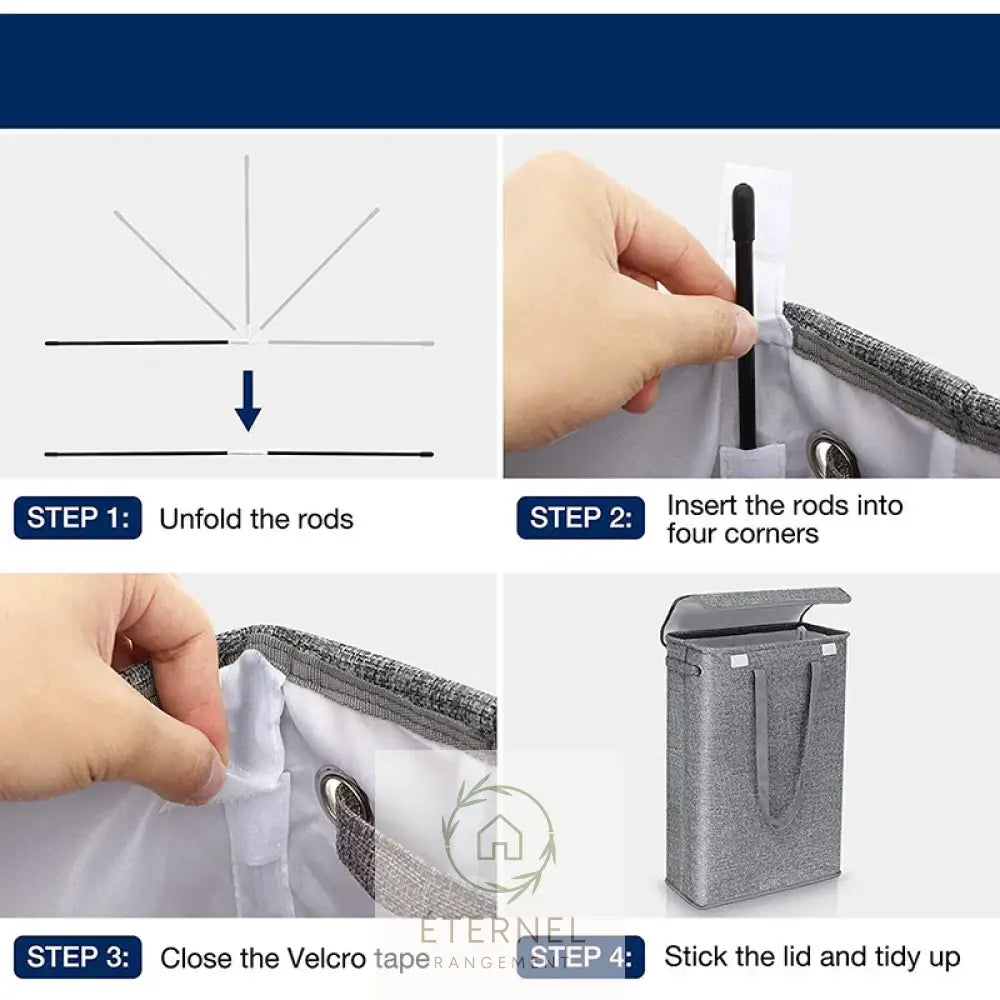 Panier à linge en tissu Oxford – corbeille à linge pliable au style classique