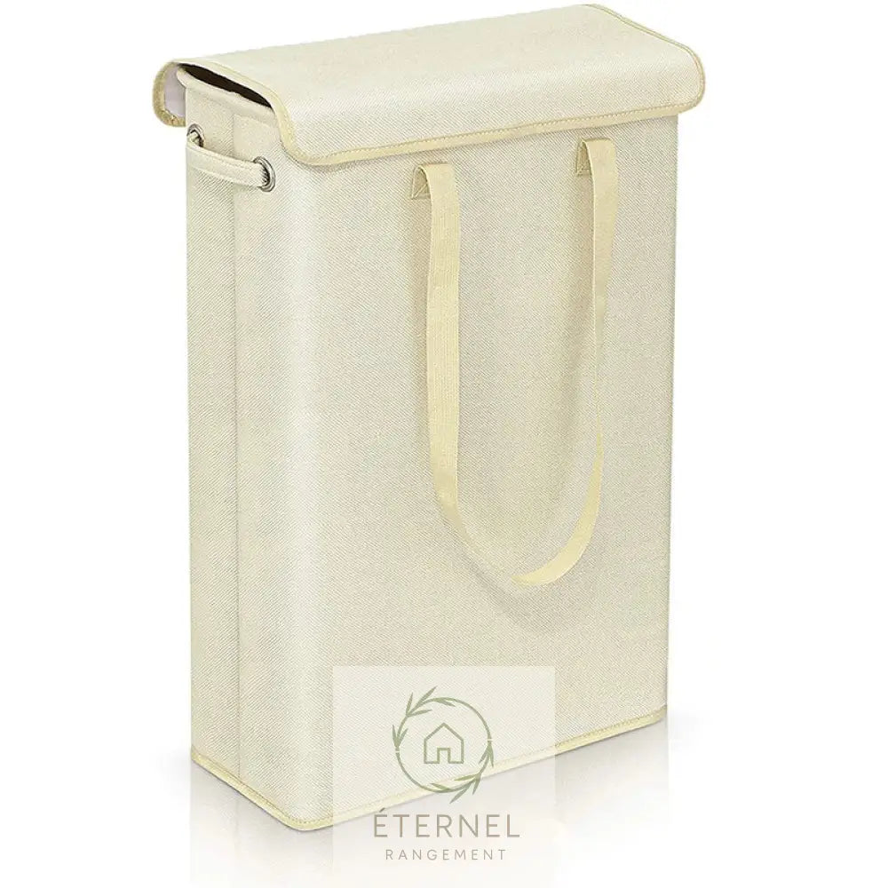Panier à linge en tissu Oxford – corbeille à linge pliable au style classique beige
