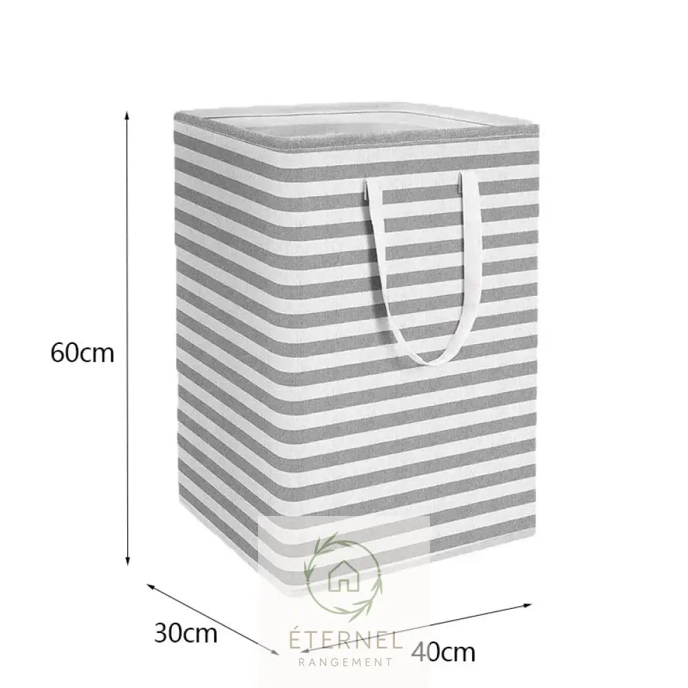 Panier à linge pliable 75 L en polyester – léger durable et grande capacité Gray strip