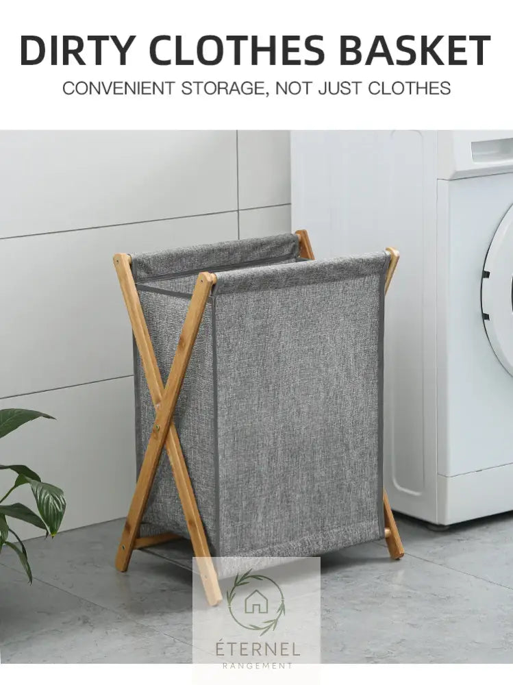 Panier à linge pliable en bambou – design japonais naturel et écologique