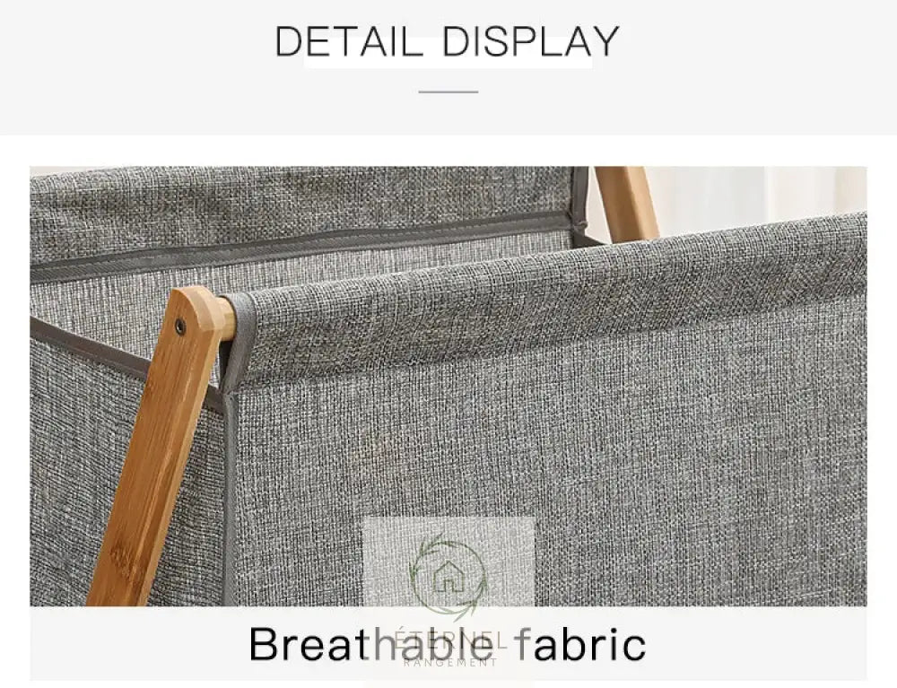 Panier à linge pliable en bambou – design japonais naturel et écologique