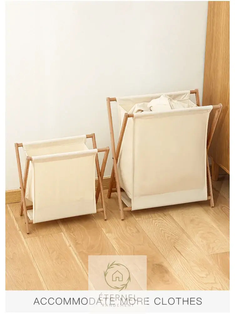 Panier à linge pliable en bambou – design japonais naturel et écologique