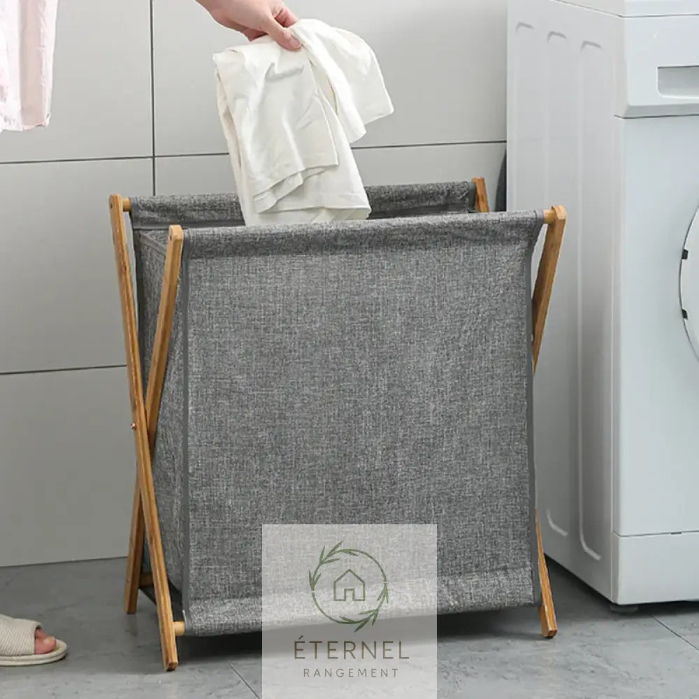 Panier à linge pliable en bambou – design japonais naturel et écologique