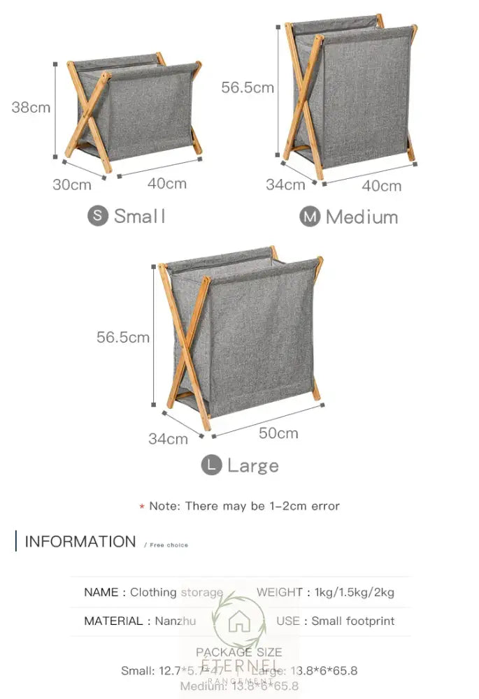 Panier à linge pliable en bambou – design japonais naturel et écologique