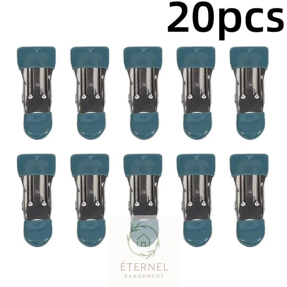 Petites pinces à linge en acier inoxydable – solides antirouille et durables (lot de 10 ou 20 pièces) Dark green-20pcs