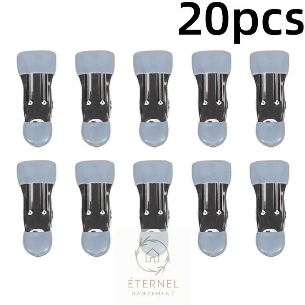 Petites pinces à linge en acier inoxydable – solides antirouille et durables (lot de 10 ou 20 pièces) grey-20pcs