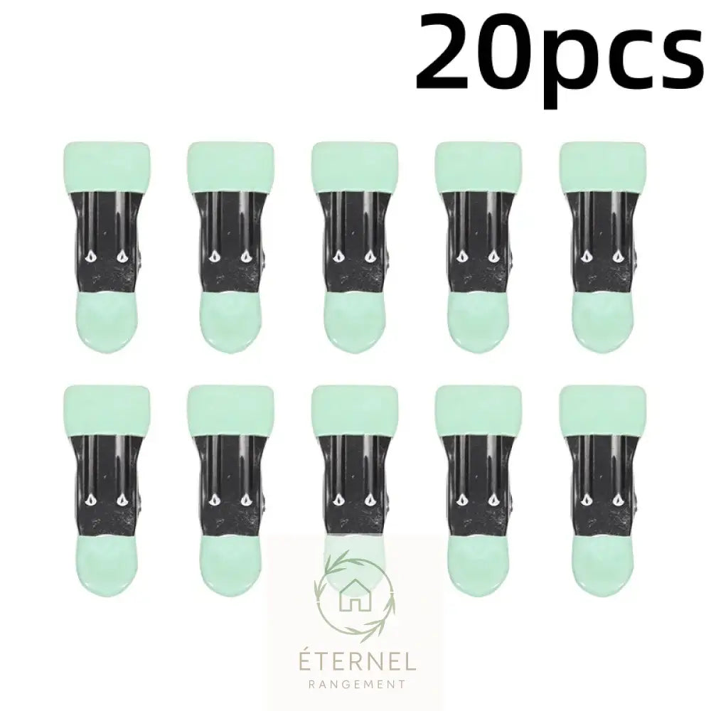 Petites pinces à linge en acier inoxydable – solides antirouille et durables (lot de 10 ou 20 pièces) light green-20pcs