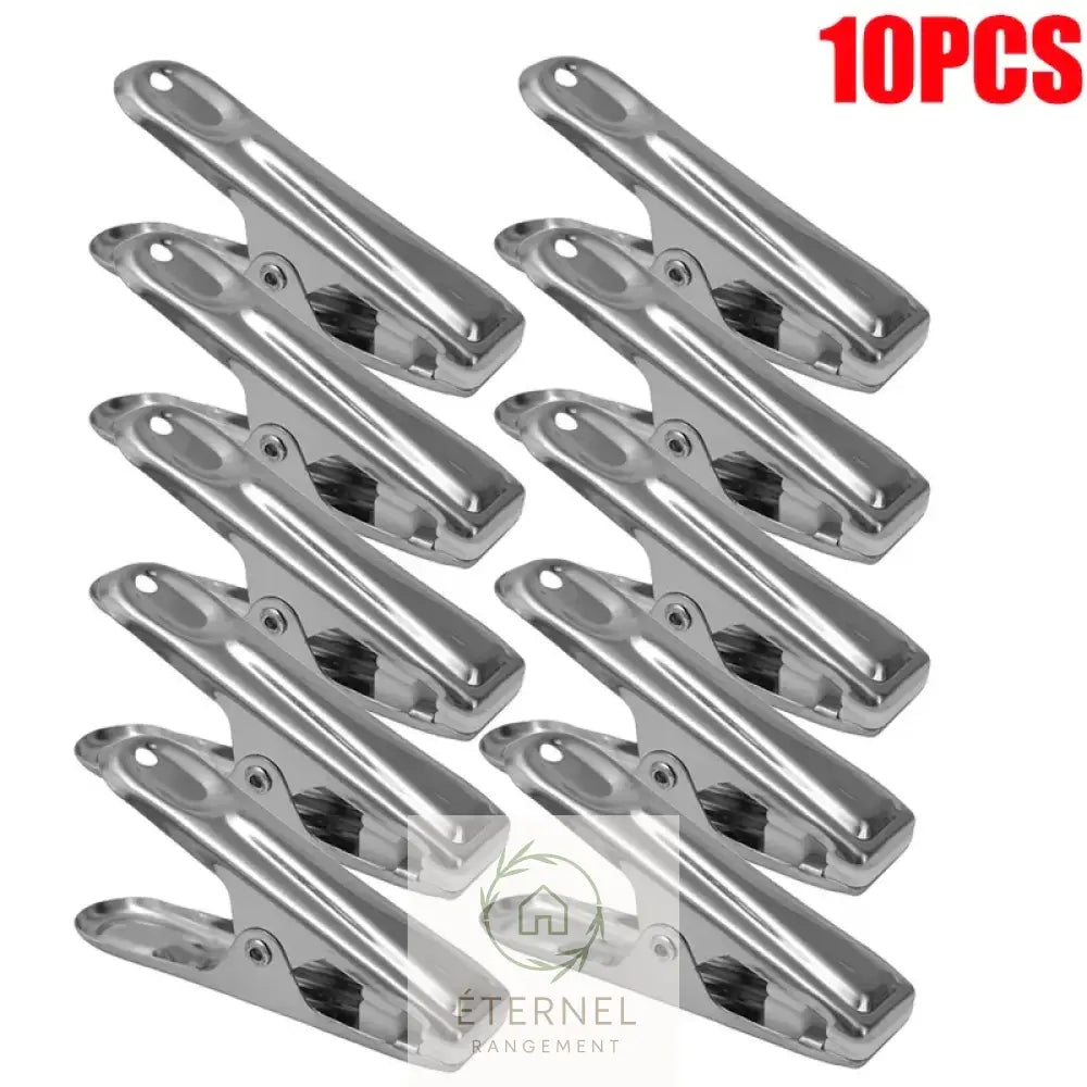 Pinces à linge en acier inoxydable 6,5 cm – solides antirouille et durables (lot de 1 à 30 pièces) 10pcs