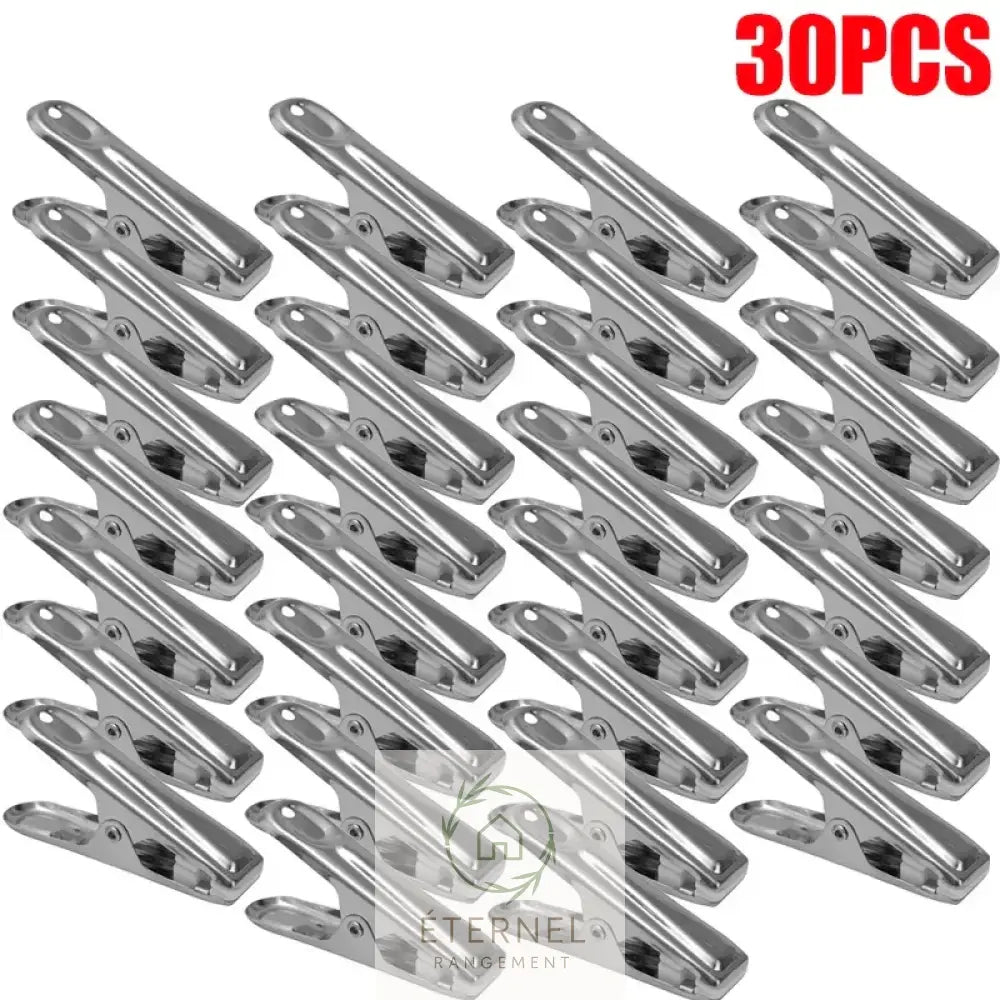Pinces à linge en acier inoxydable 6,5 cm – solides antirouille et durables (lot de 1 à 30 pièces) 30pcs