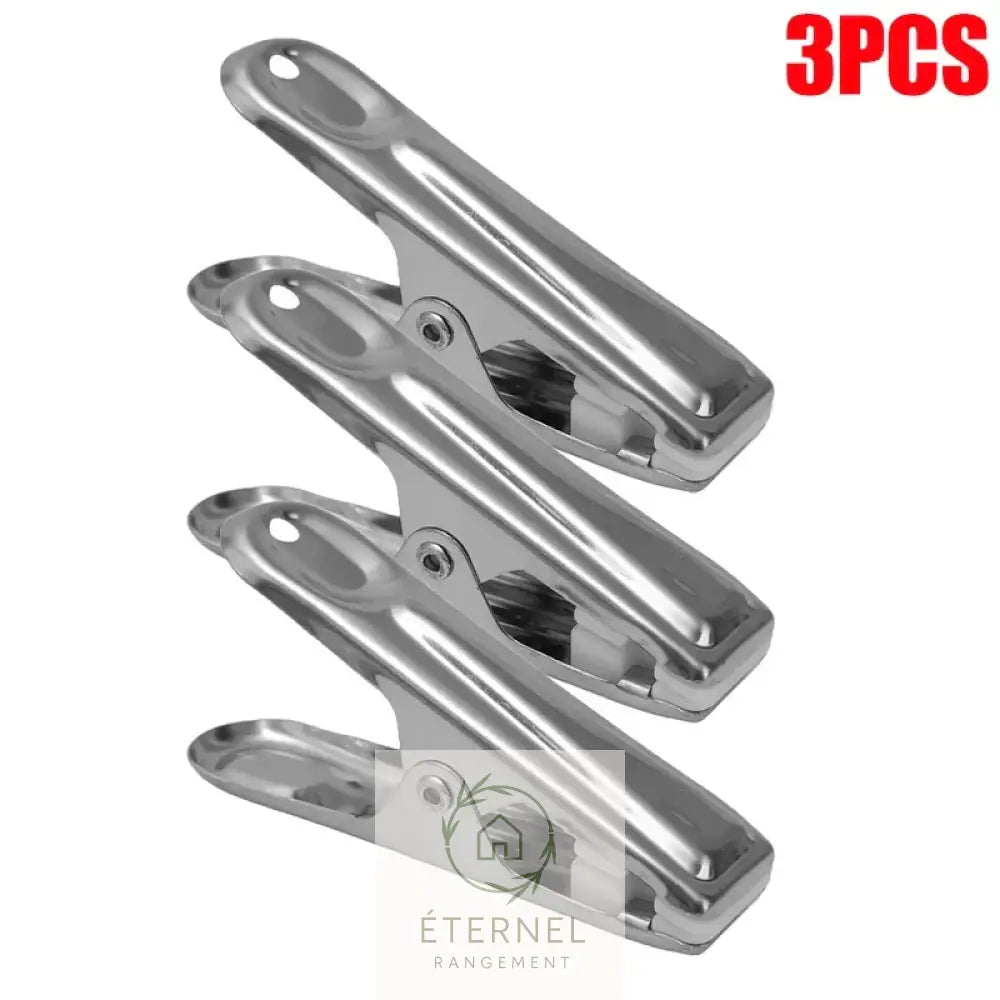 Pinces à linge en acier inoxydable 6,5 cm – solides antirouille et durables (lot de 1 à 30 pièces) 3pcs
