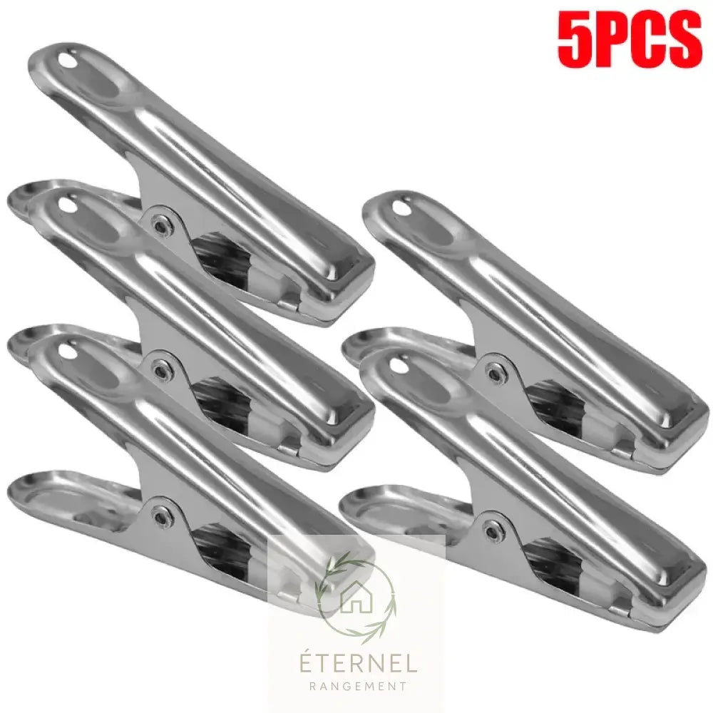 Pinces à linge en acier inoxydable 6,5 cm – solides antirouille et durables (lot de 1 à 30 pièces) 5pcs