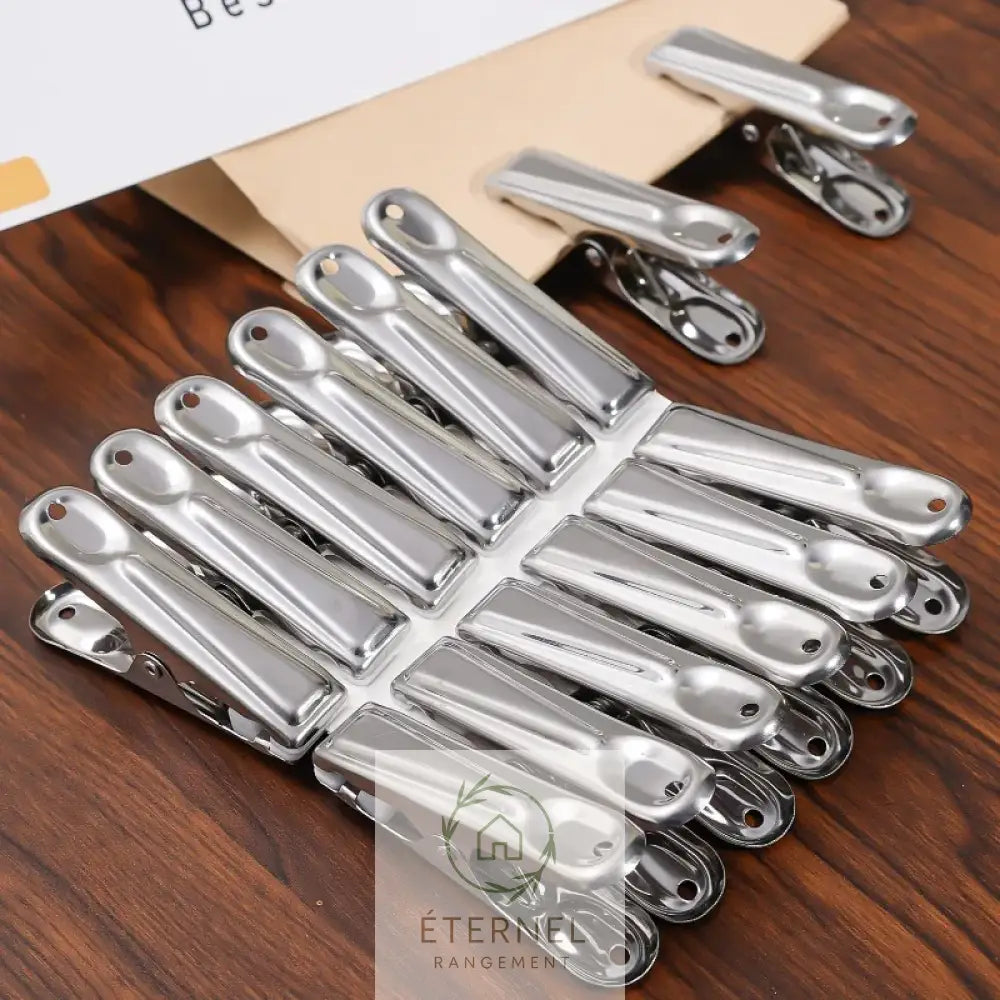 Pinces à linge en acier inoxydable 6,5 cm – solides antirouille et durables (lot de 1 à 30 pièces)