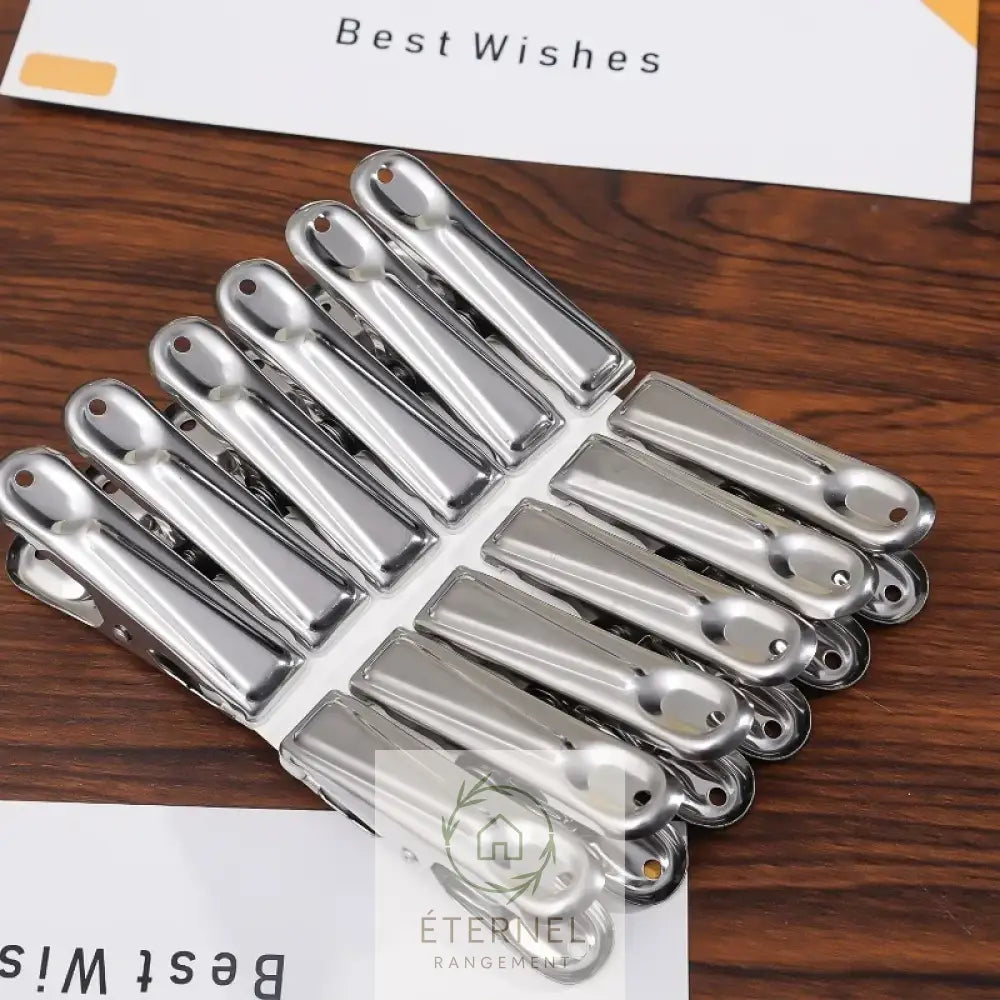 Pinces à linge en acier inoxydable 6,5 cm – solides antirouille et durables (lot de 1 à 30 pièces)