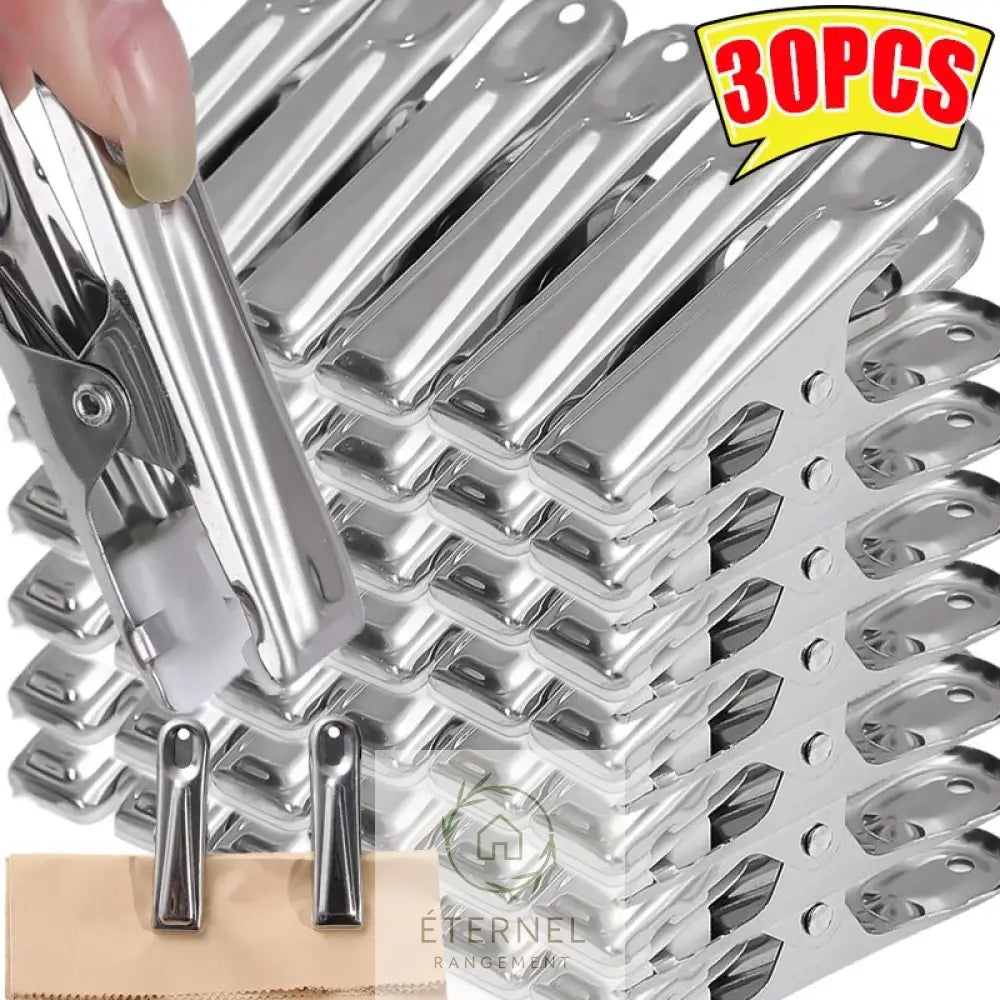 Pinces à linge en acier inoxydable 6,5 cm – solides antirouille et durables (lot de 1 à 30 pièces)