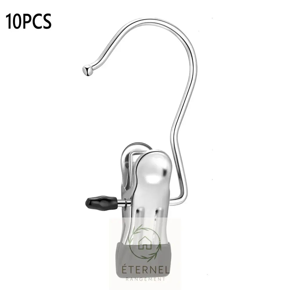 Pinces à linge en acier inoxydable – résistantes et durables 10 PCS Black