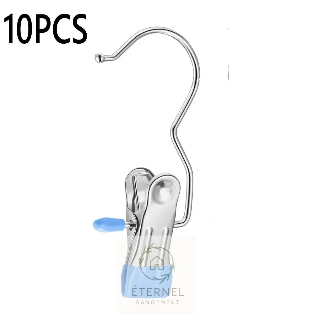 Pinces à linge en acier inoxydable – résistantes et durables 10PCS Blue