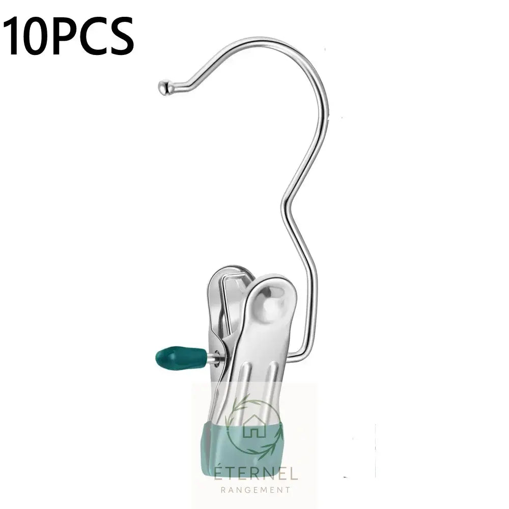Pinces à linge en acier inoxydable – résistantes et durables 10PCS Green