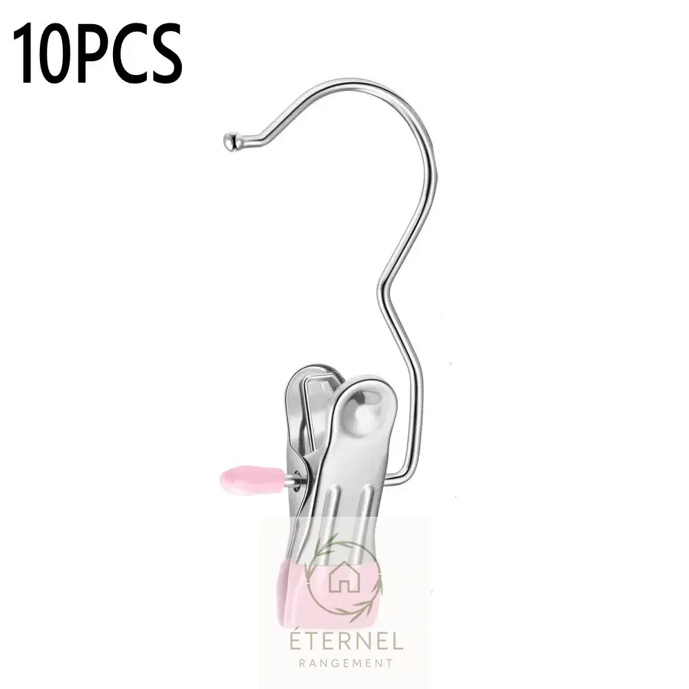 Pinces à linge en acier inoxydable – résistantes et durables 10PCS Pink