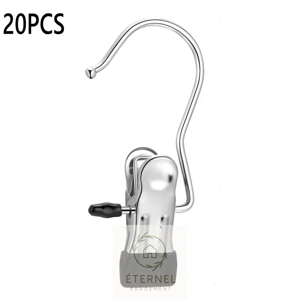 Pinces à linge en acier inoxydable – résistantes et durables 20 PCS Black