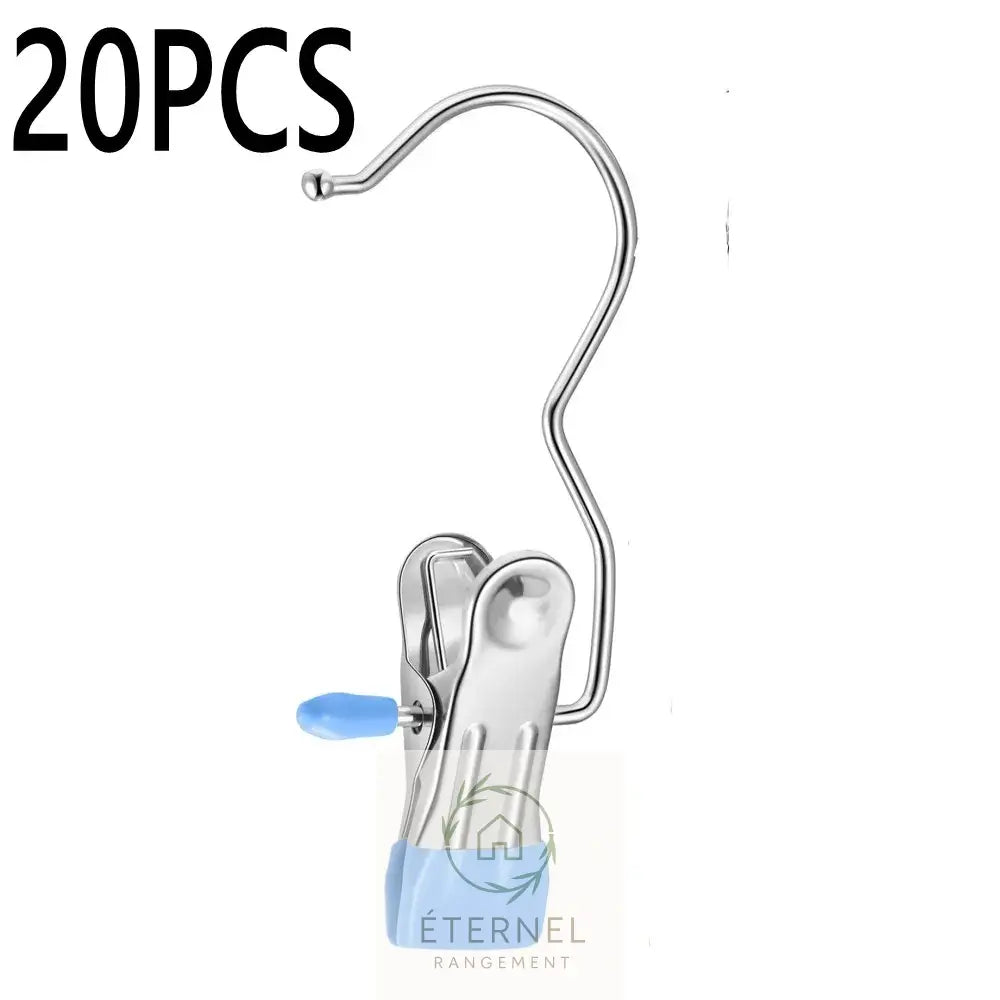 Pinces à linge en acier inoxydable – résistantes et durables 20PCS Blue