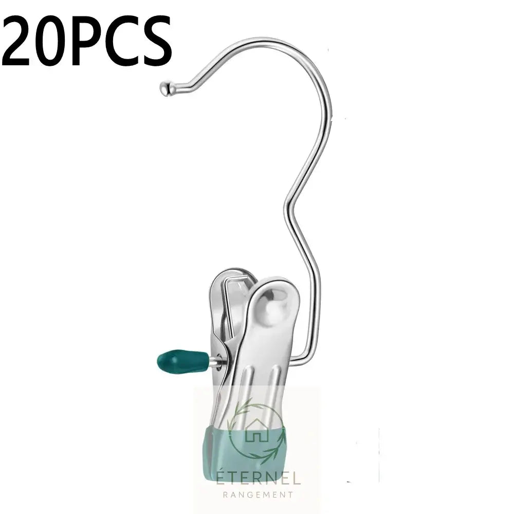 Pinces à linge en acier inoxydable – résistantes et durables 20PCS Green