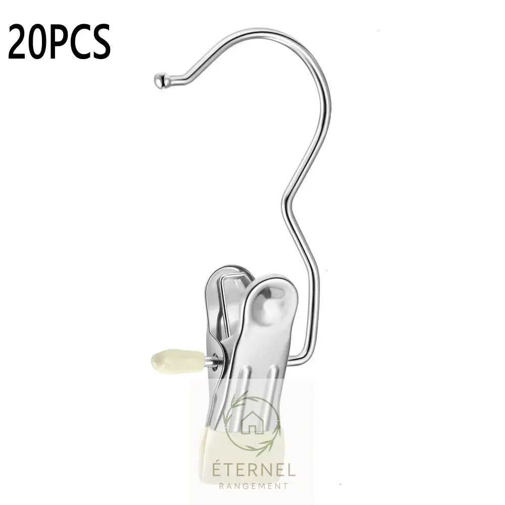 Pinces à linge en acier inoxydable – résistantes et durables 20PCS White