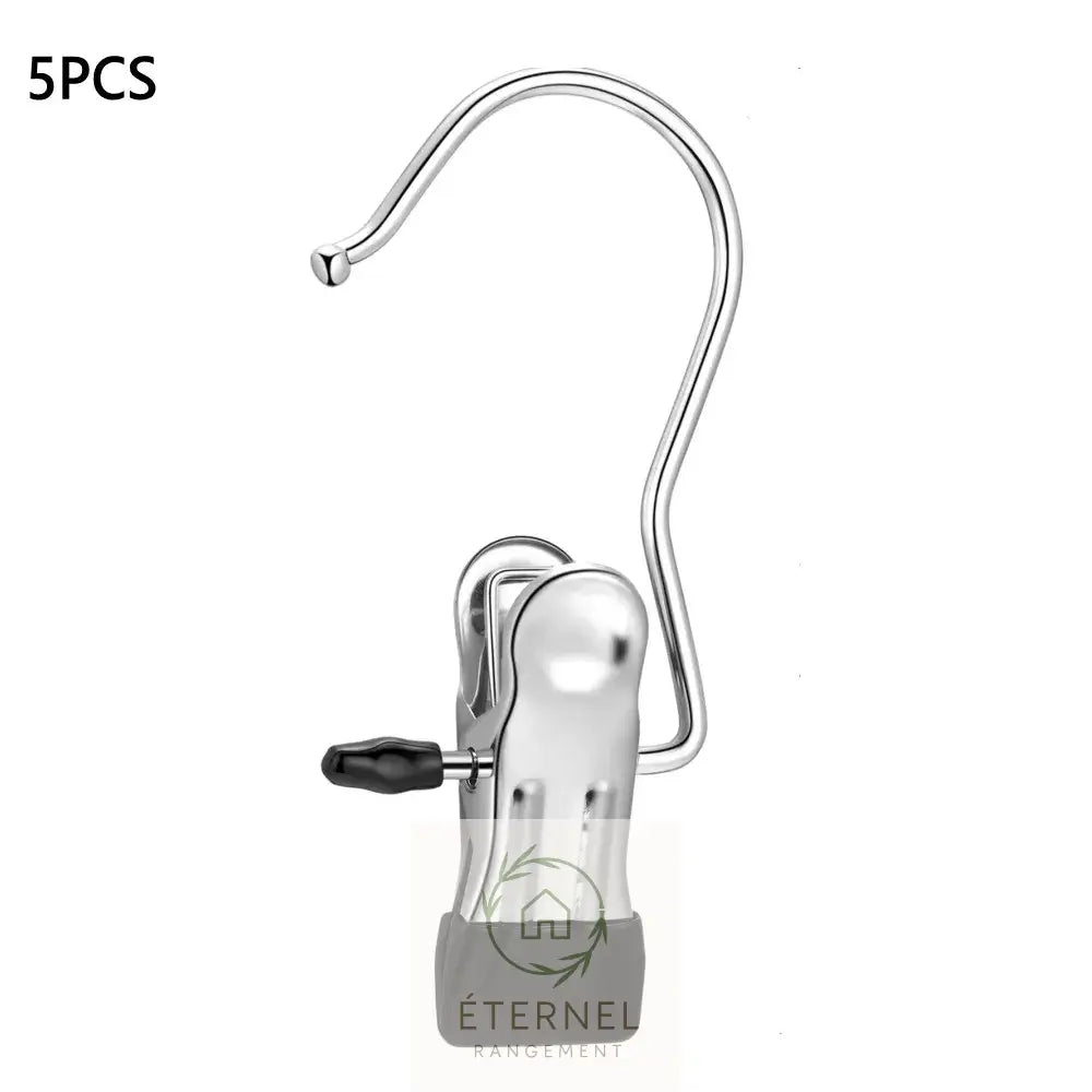 Pinces à linge en acier inoxydable – résistantes et durables 5 PCS Black