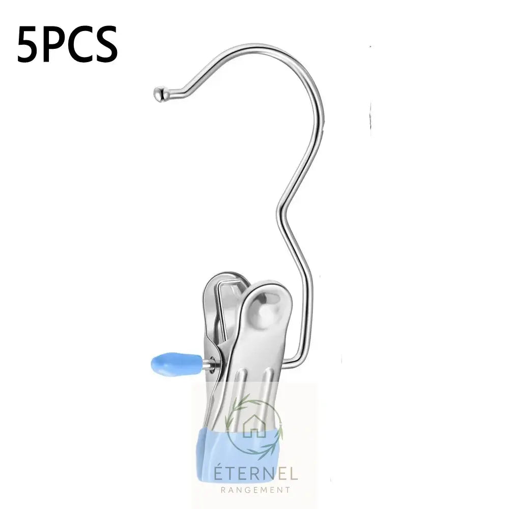 Pinces à linge en acier inoxydable – résistantes et durables 5PCS Blue