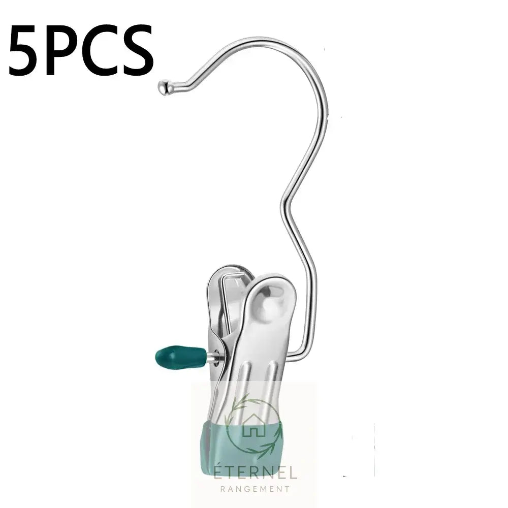 Pinces à linge en acier inoxydable – résistantes et durables 5PCS Green