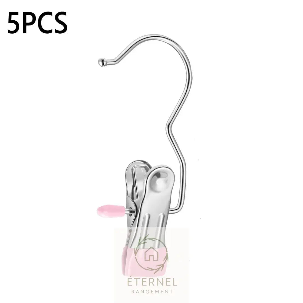 Pinces à linge en acier inoxydable – résistantes et durables 5PCS Pink