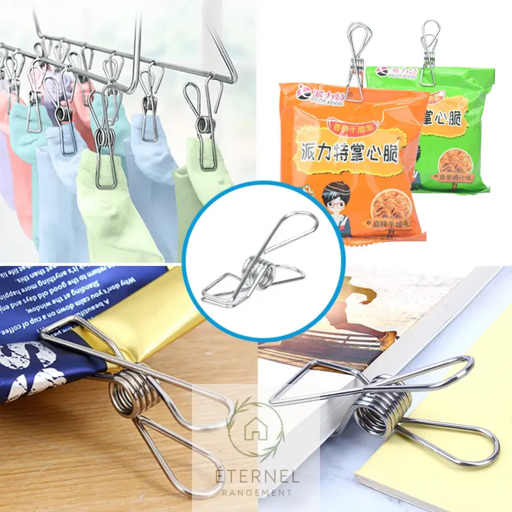 Pinces à linge en acier inoxydable – solides antirouille et durables (lot de 10 à 100 pièces)
