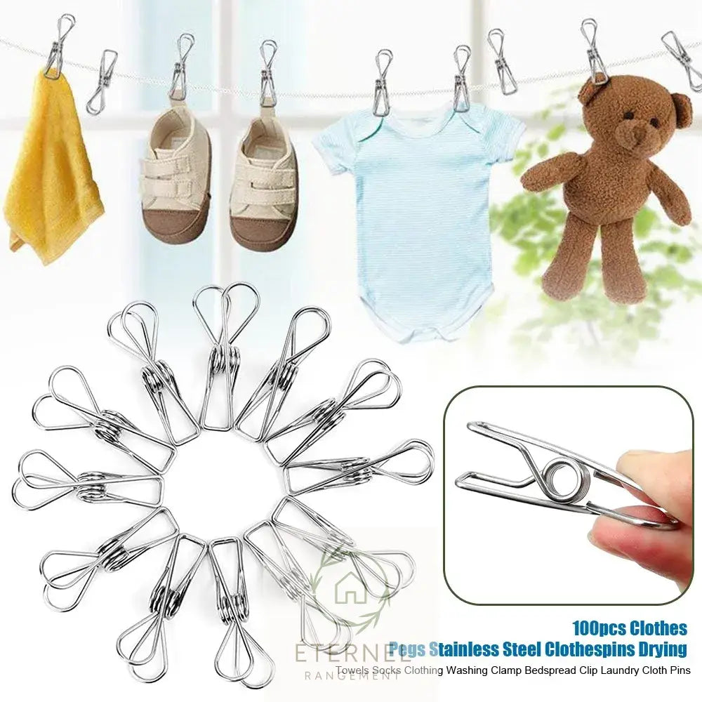 Pinces à linge en acier inoxydable – solides antirouille et durables (lot de 10 à 100 pièces)