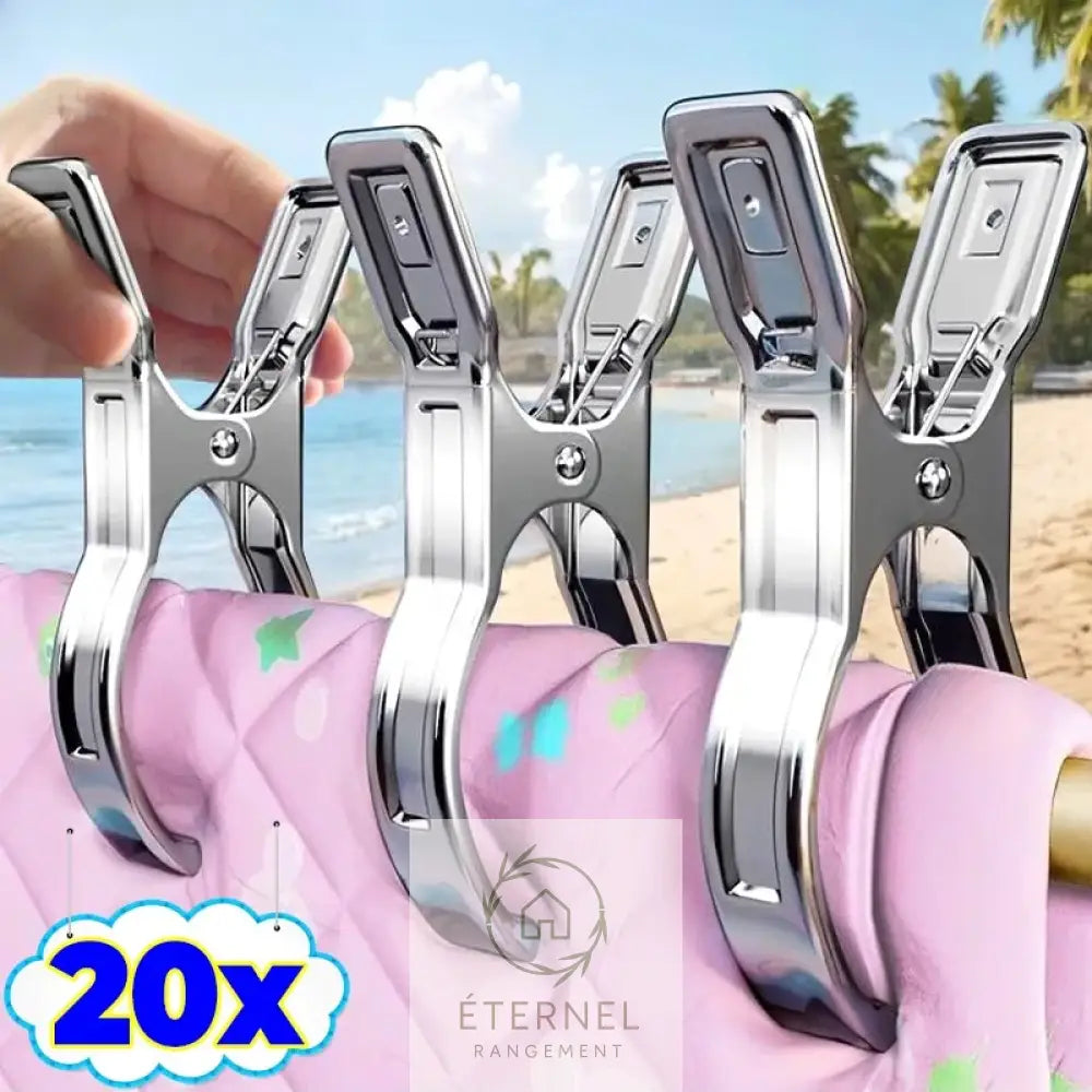 Pinces à linge en acier inoxydable – solides et antirouille (petit moyen ou grand format)