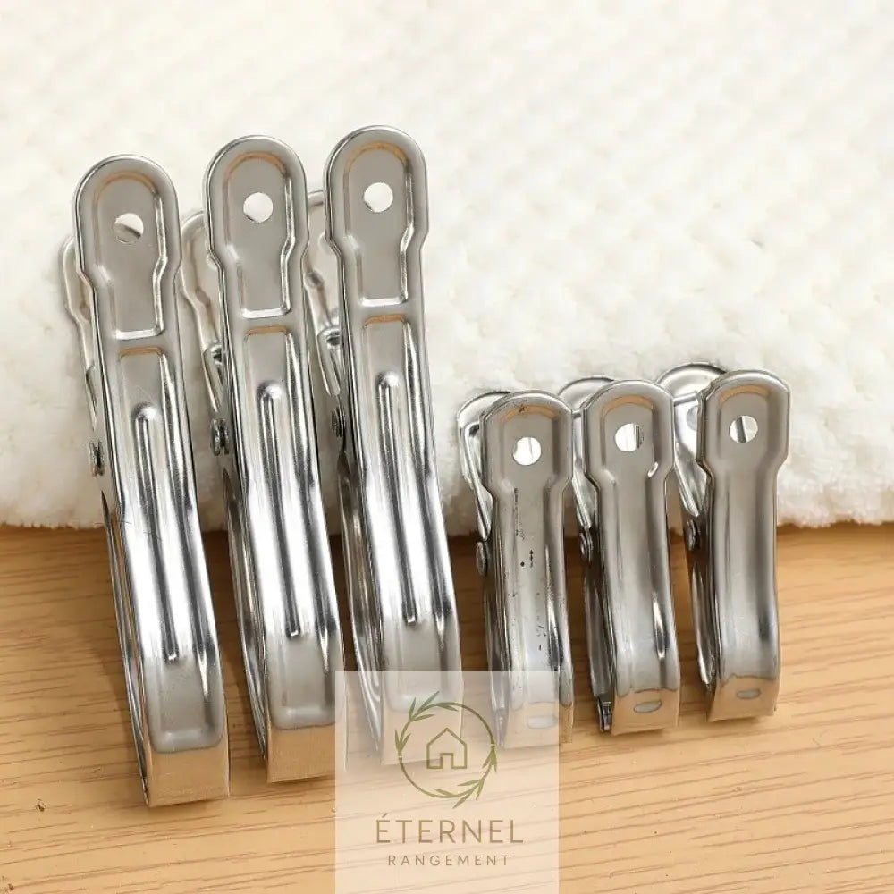 Pinces à linge en acier inoxydable – solides et antirouille (petit moyen ou grand format)