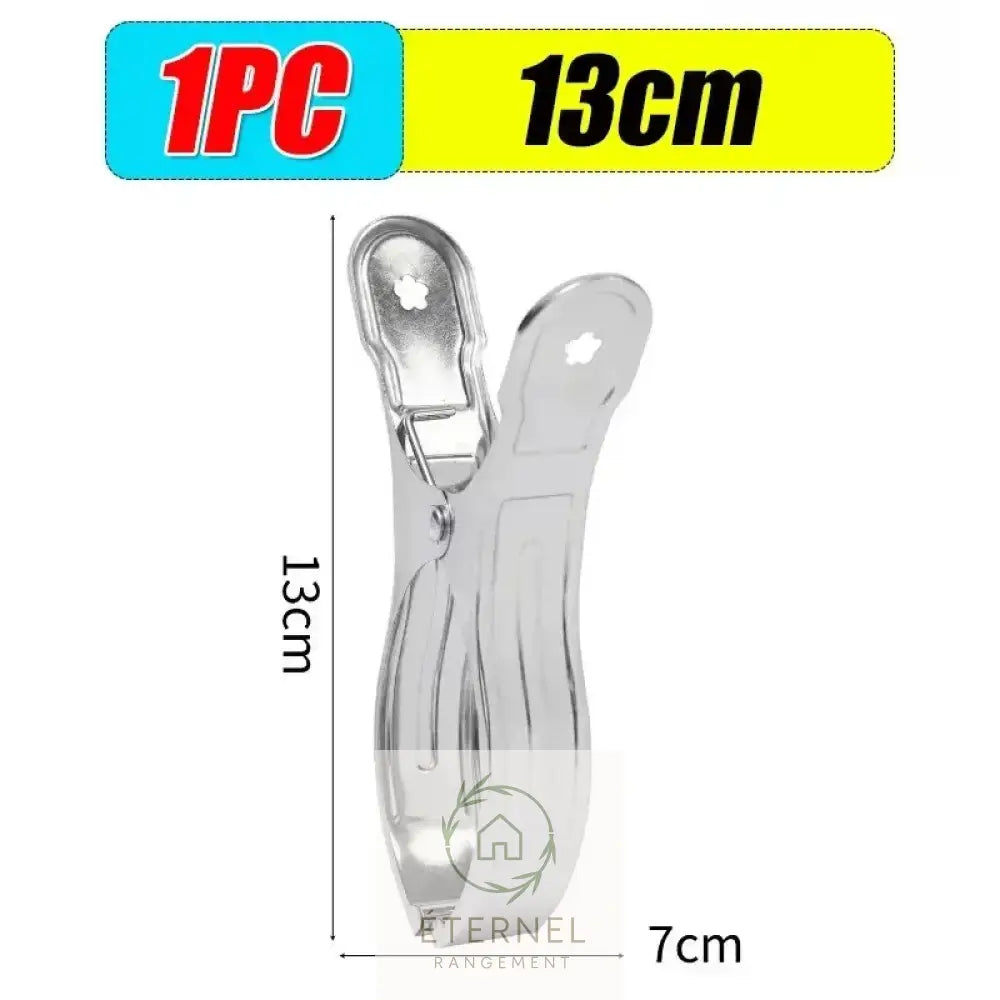 Pinces à linge en acier inoxydable – solides et antirouille (petit moyen ou grand format) 1PC-(13cm)