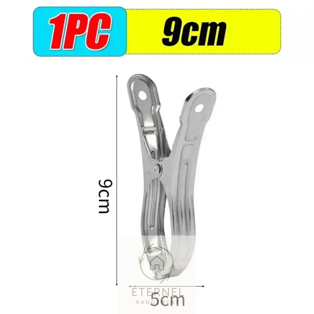 Pinces à linge en acier inoxydable – solides et antirouille (petit moyen ou grand format) 1PC-(9cm)