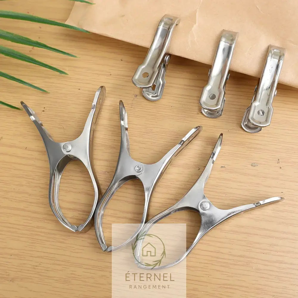 Pinces à linge en acier inoxydable – solides et antirouille (petit moyen ou grand format)