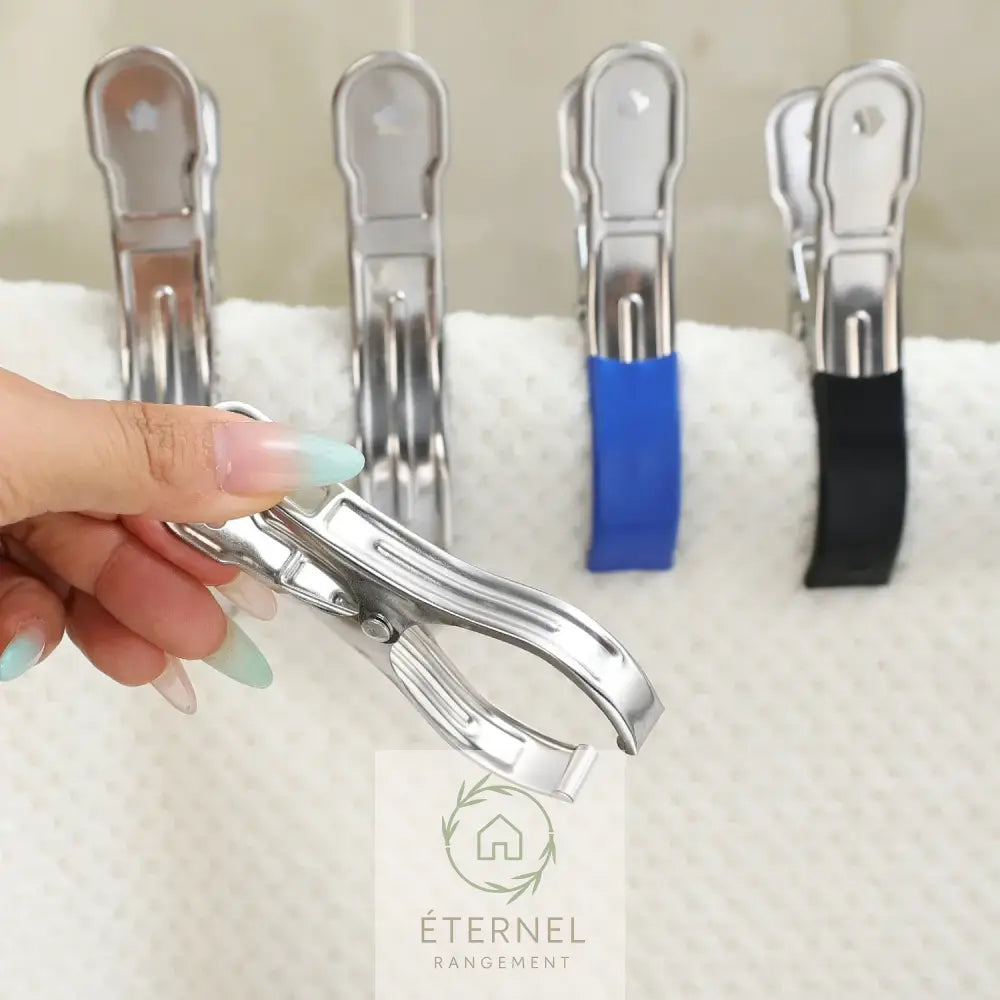 Pinces à linge en acier inoxydable – solides et antirouille (petit moyen ou grand format)