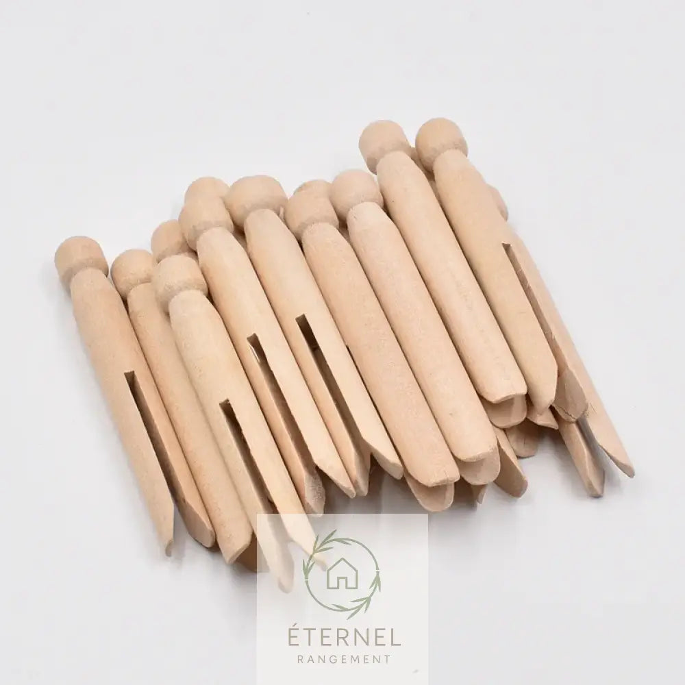 Pinces à linge en bois naturel – lot de pinces durables écologiques et polyvalentes