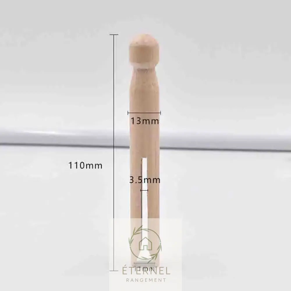 Pinces à linge en bois naturel – lot de pinces durables écologiques et polyvalentes Clip / 30pcs