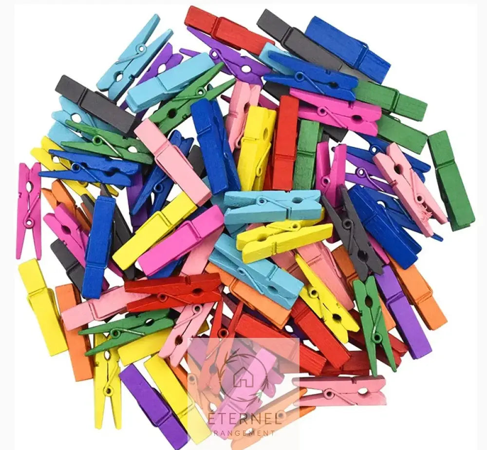 Pinces à linge en bois – solides durables et sans plastique (lot de 5 à 50 pièces) Colored 35mm 20Pcs