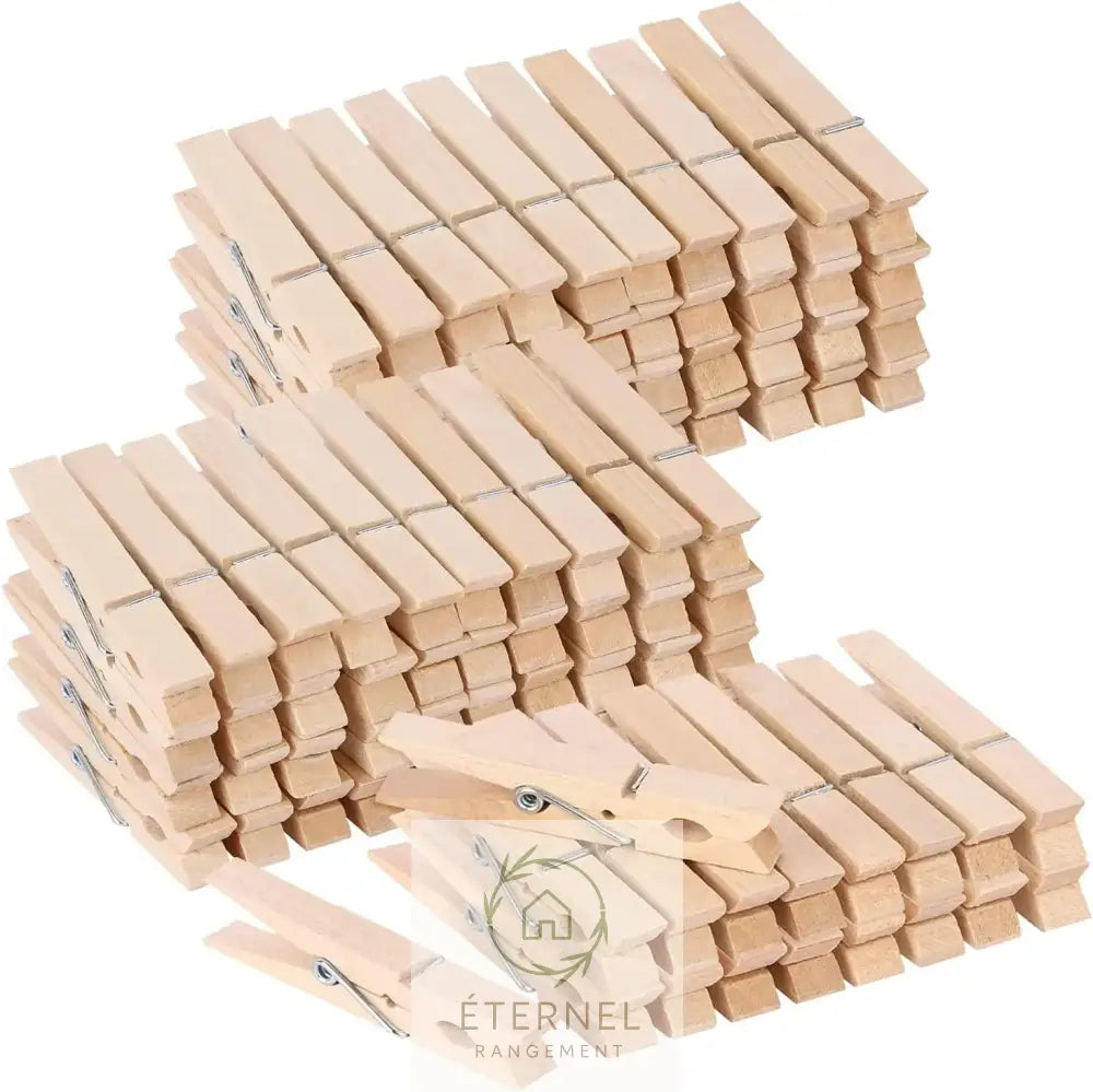 Pinces à linge en bois – solides durables et sans plastique (lot de 5 à 50 pièces) Natural 45mm 10Pcs