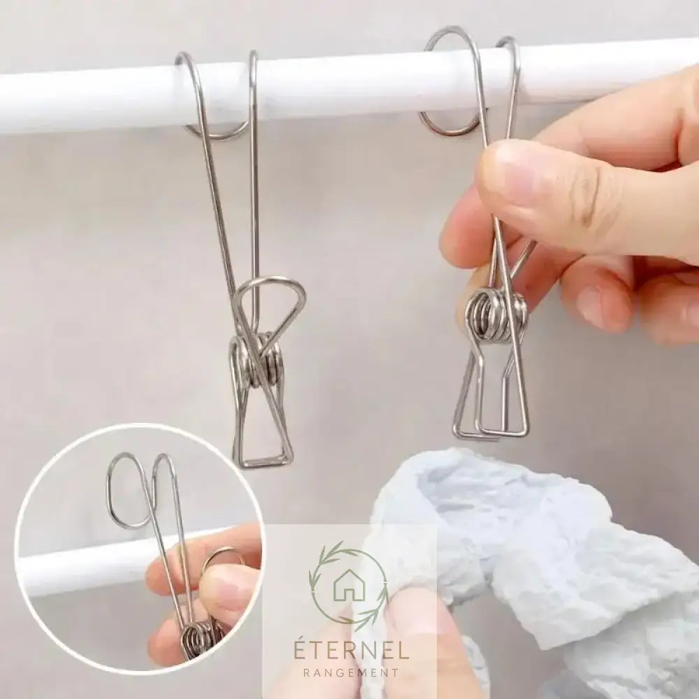 Pinces de Rangement en Acier Inoxydable – Lot de 5 à 20 Pièces