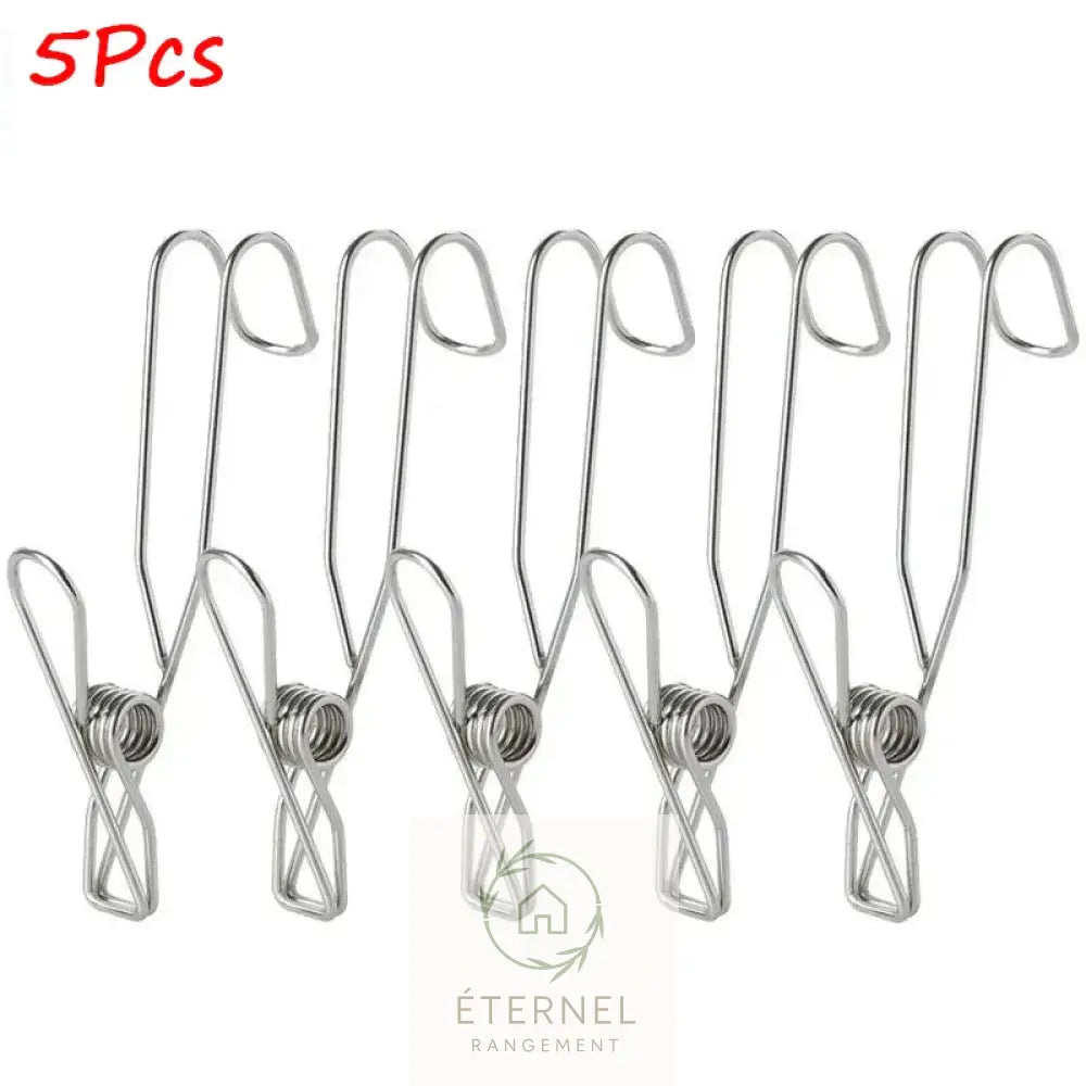 Pinces de Rangement en Acier Inoxydable – Lot de 5 à 20 Pièces 5Pcs
